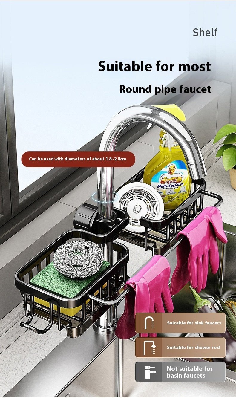 Deluxe Square 360° Sink Faucet Organizer Rack - Plantuvo