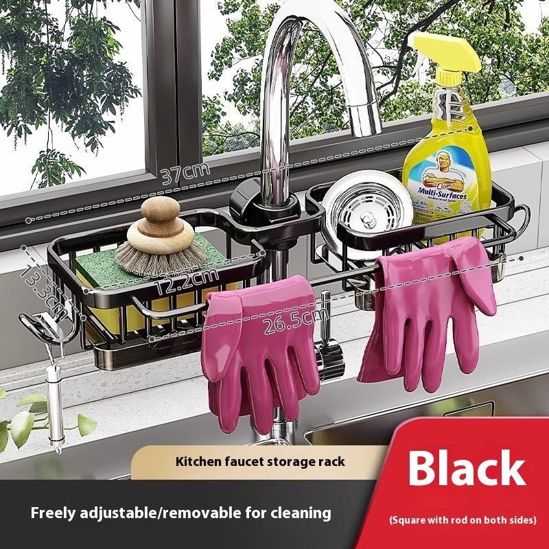 Deluxe Square 360° Sink Faucet Organizer Rack - Plantuvo